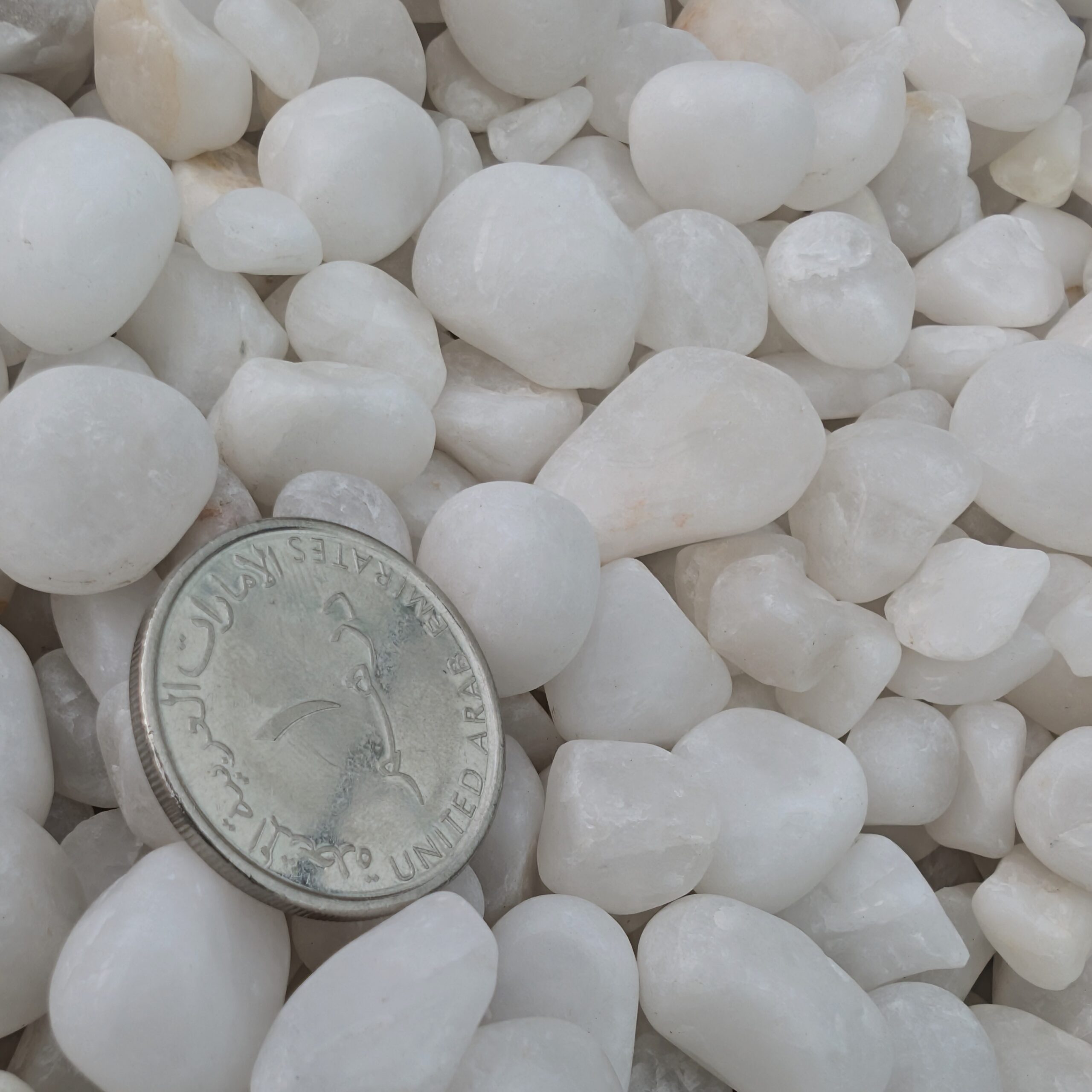 HIGH POLISHED WHITE PEBBLES 5-10 MM