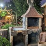 Outdoor Barbeque Station - Wood Finish