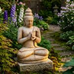 Meditating Buddha - Off White marble Finish