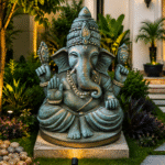 Lord Ganesh Sculpture (Green Colour Finish)